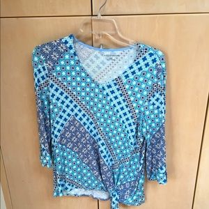 Croft & Barrows top,MP,great colors, tie at bottom